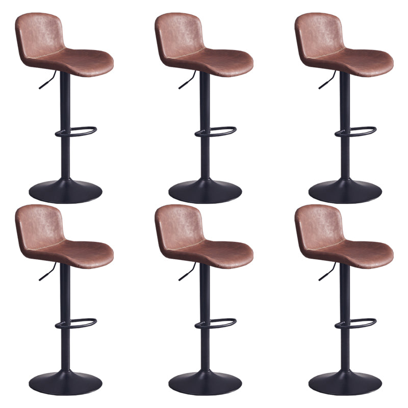 Contemporary Style Adjustable Upholstered Bar Stool with Metal Legs