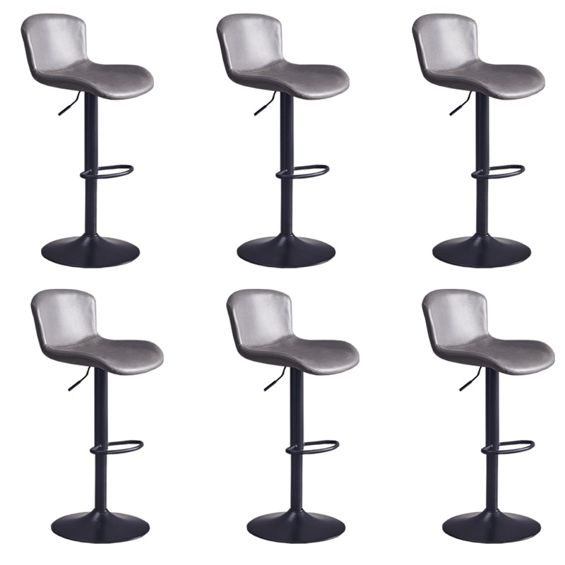 Contemporary Style Adjustable Upholstered Bar Stool with Metal Legs