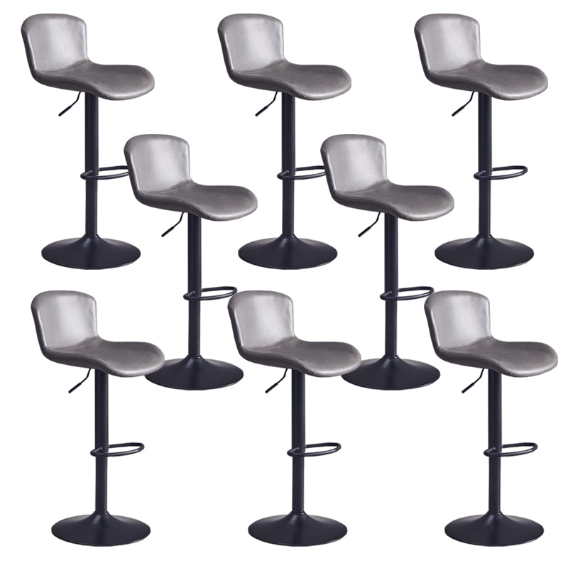 Contemporary Style Adjustable Upholstered Bar Stool with Metal Legs