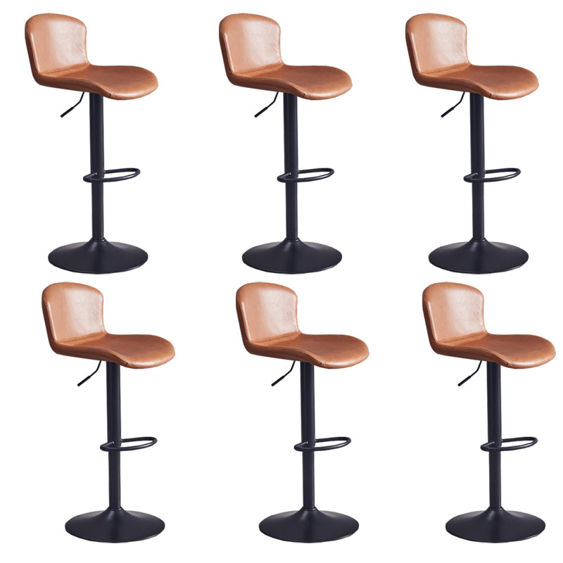 Contemporary Style Adjustable Upholstered Bar Stool with Metal Legs