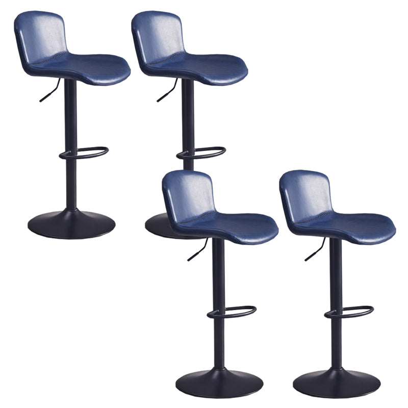 Contemporary Style Adjustable Upholstered Bar Stool with Metal Legs