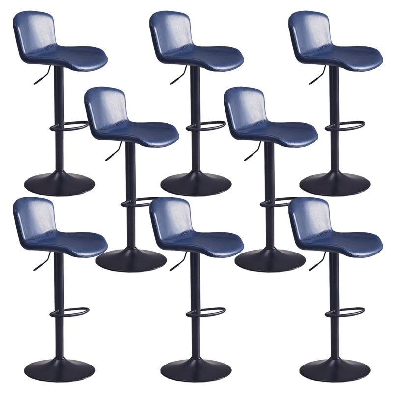 Contemporary Style Adjustable Upholstered Bar Stool with Metal Legs