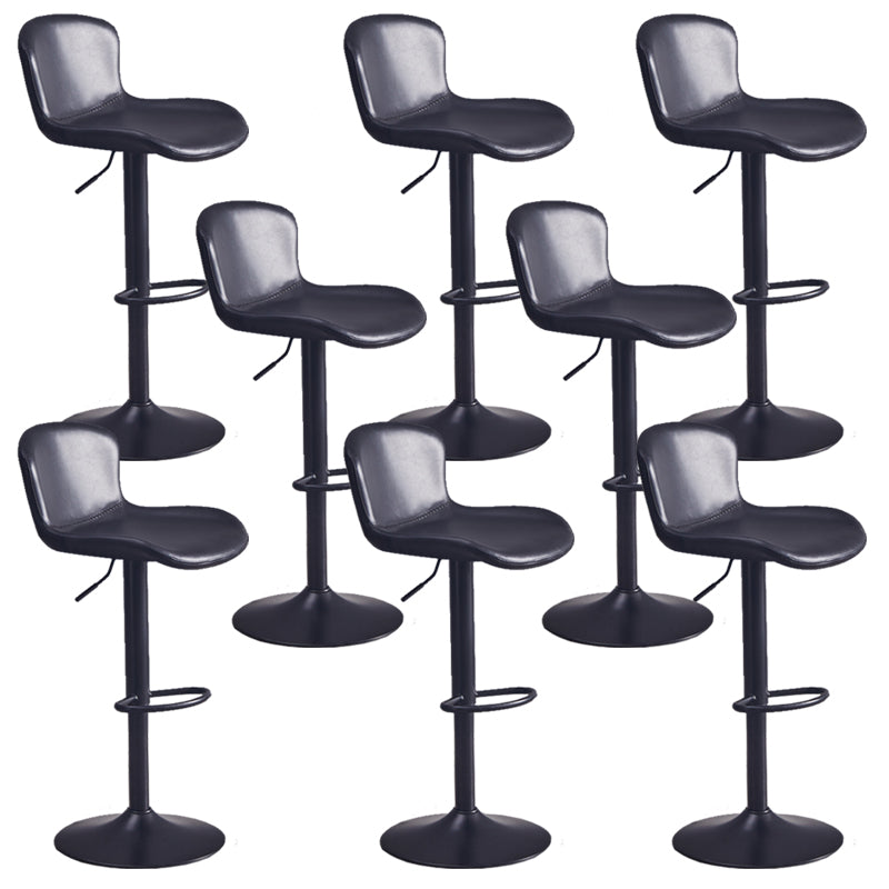 Contemporary Style Adjustable Upholstered Bar Stool with Metal Legs
