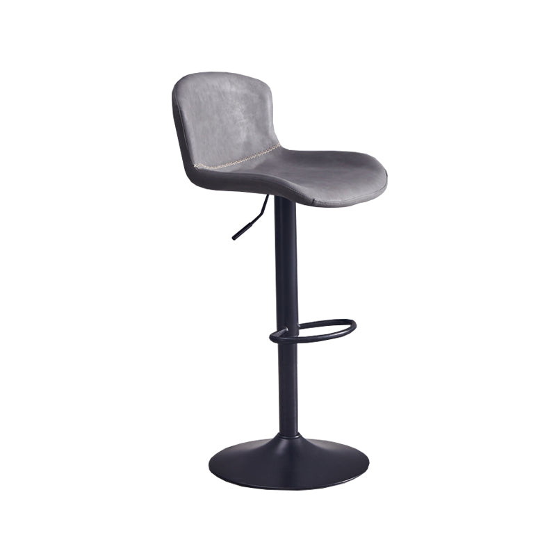 Contemporary Style Adjustable Upholstered Bar Stool with Metal Legs