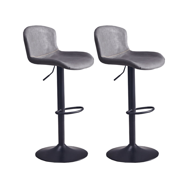 Contemporary Style Adjustable Upholstered Bar Stool with Metal Legs