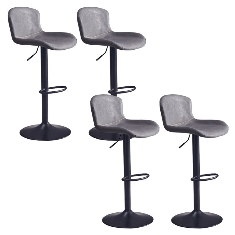 Contemporary Style Adjustable Upholstered Bar Stool with Metal Legs