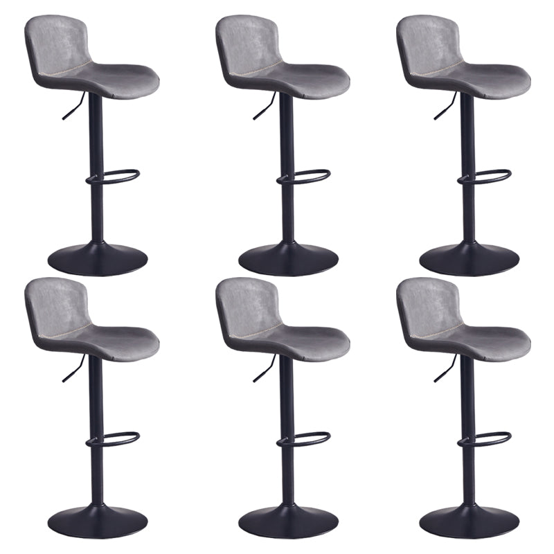 Contemporary Style Adjustable Upholstered Bar Stool with Metal Legs