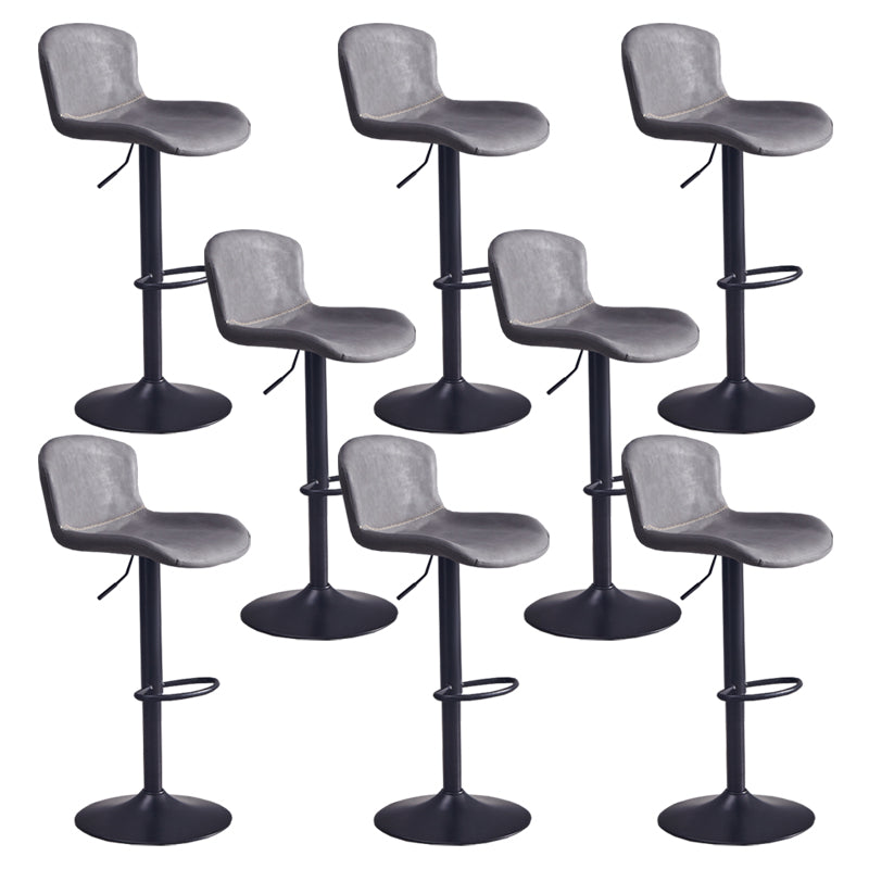 Contemporary Style Adjustable Upholstered Bar Stool with Metal Legs