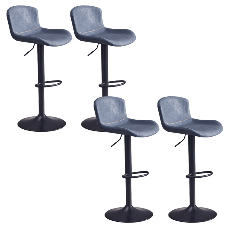 Contemporary Style Adjustable Upholstered Bar Stool with Metal Legs