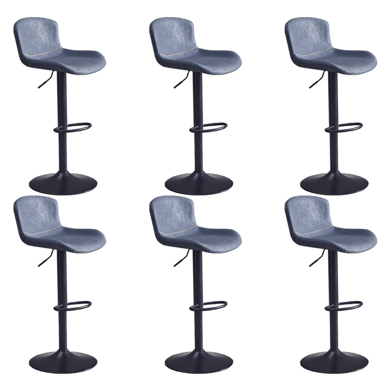 Contemporary Style Adjustable Upholstered Bar Stool with Metal Legs