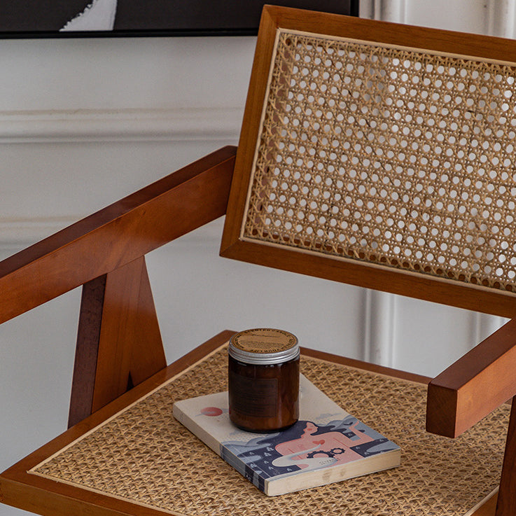 Contemporary Low Back Solid Wood Armed Bar Stool with Footrest