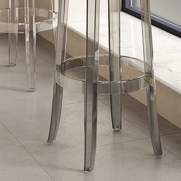 Contemporary Plastic Backless Counter High Stool with 4 Legs