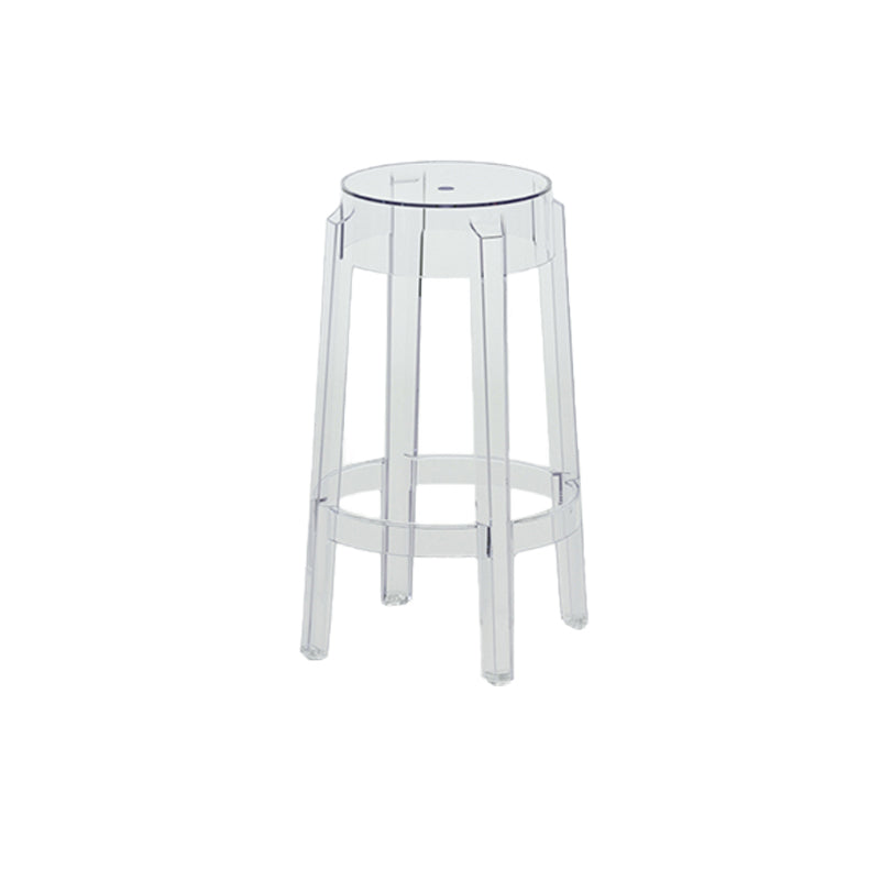 Contemporary Plastic Backless Counter High Stool with 4 Legs