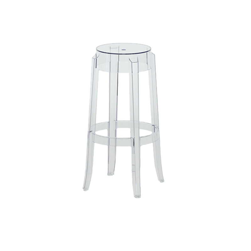 Contemporary Plastic Backless Counter High Stool with 4 Legs