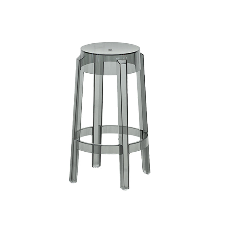 Contemporary Plastic Backless Counter High Stool with 4 Legs