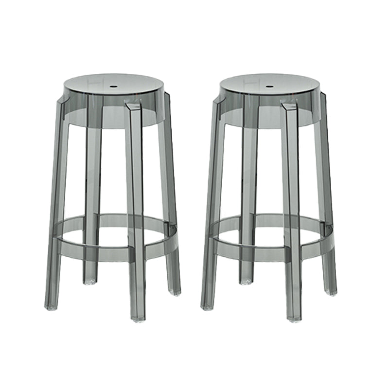 Contemporary Plastic Backless Counter High Stool with 4 Legs