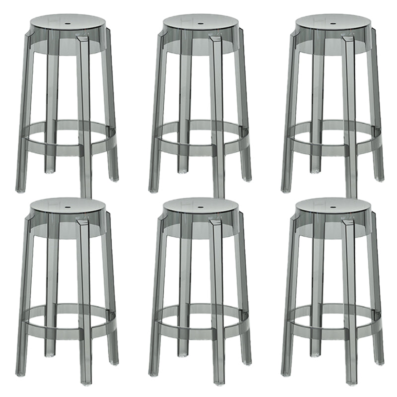 Contemporary Plastic Backless Counter High Stool with 4 Legs