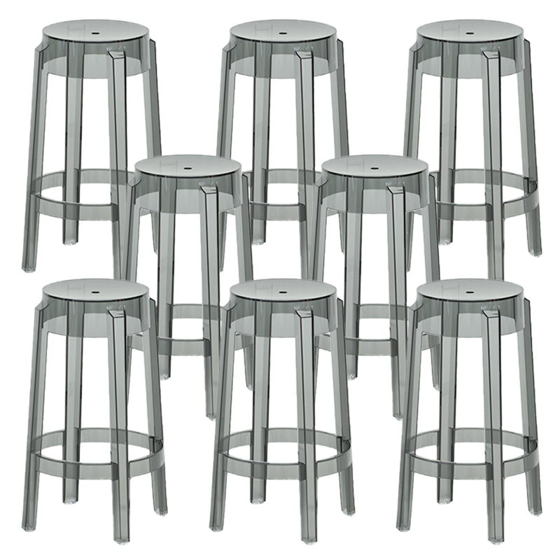 Contemporary Plastic Backless Counter High Stool with 4 Legs