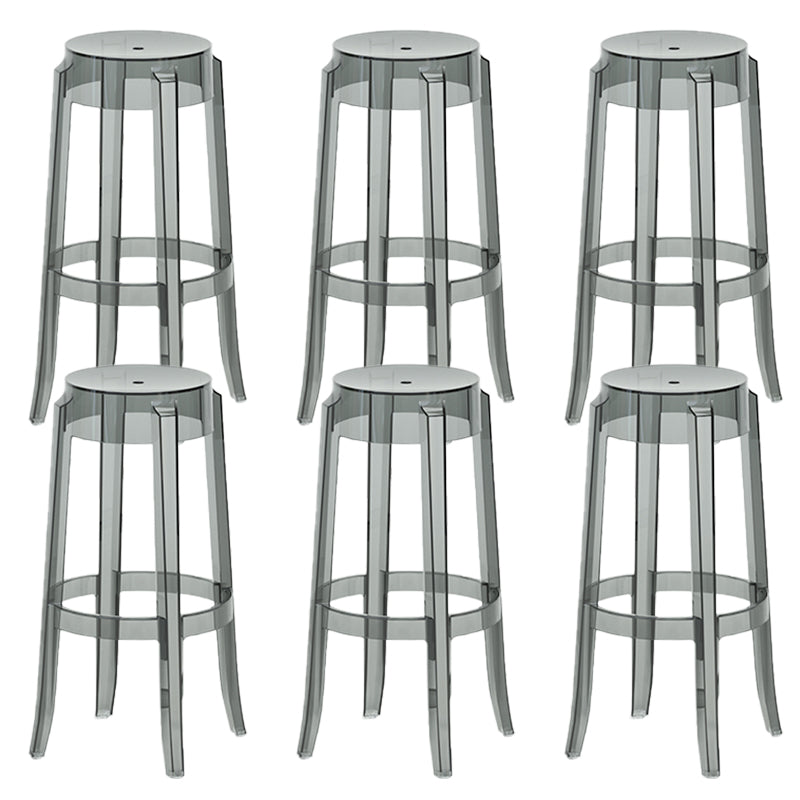 Contemporary Plastic Backless Counter High Stool with 4 Legs