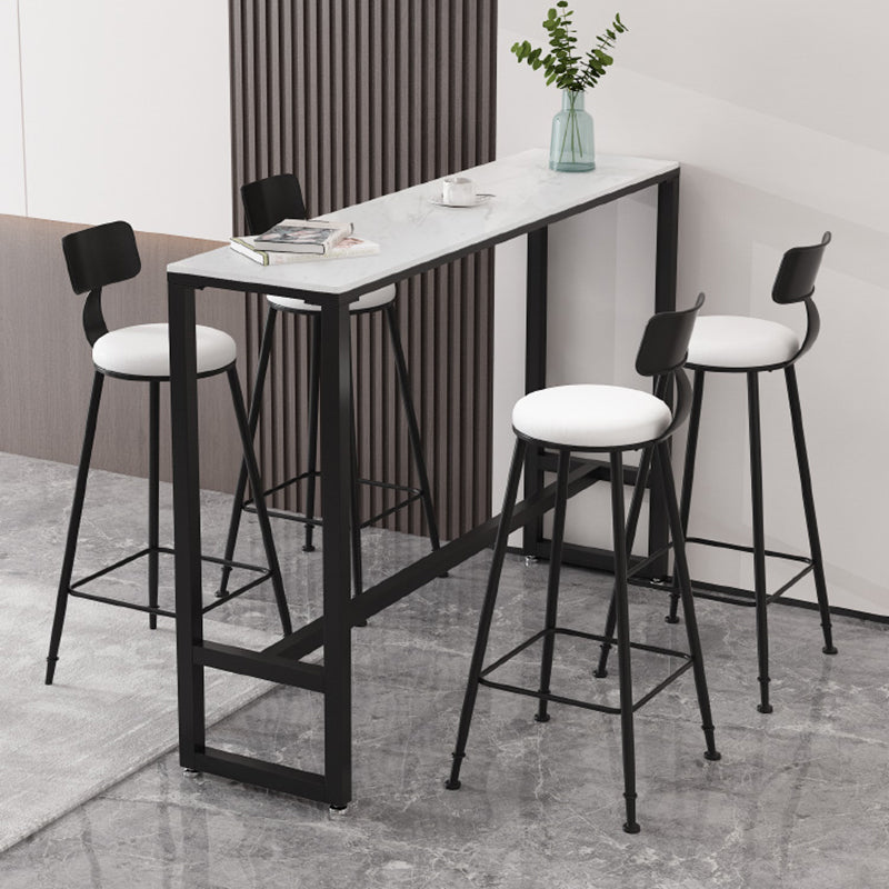 Modern Style 3/5 Pieces Faux Marble Rectangular Bar Table Set for Living Room