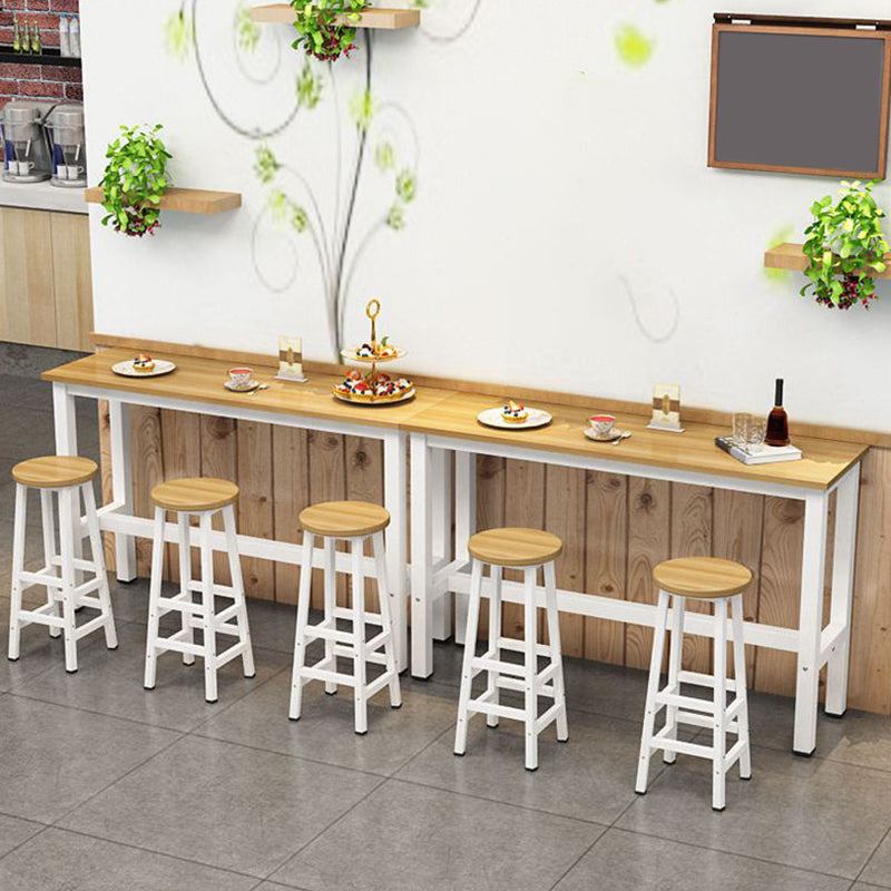 Manufactured Wood Modern Rectangle Pub Table with Trestle for Home