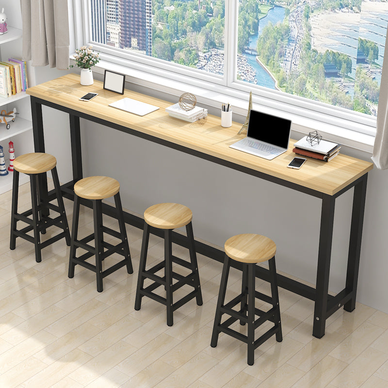 Manufactured Wood Modern Rectangle Pub Table with Trestle for Home