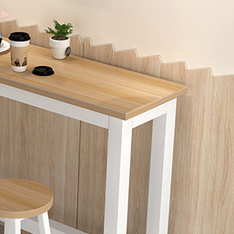 Manufactured Wood Modern Rectangle Pub Table with Trestle for Home