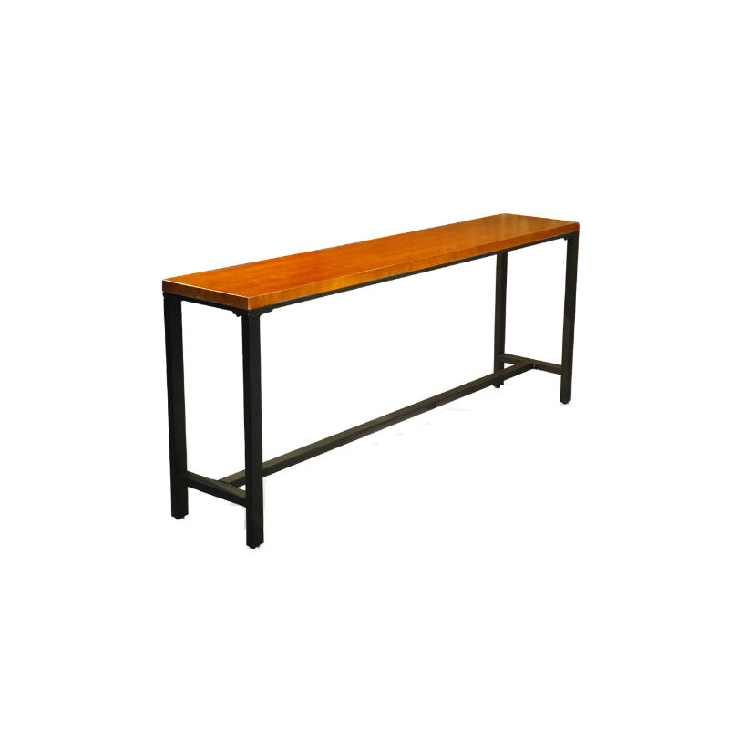 Industrial Style Solid Wood Top Rectangle Bar Dining Table for Dining Room