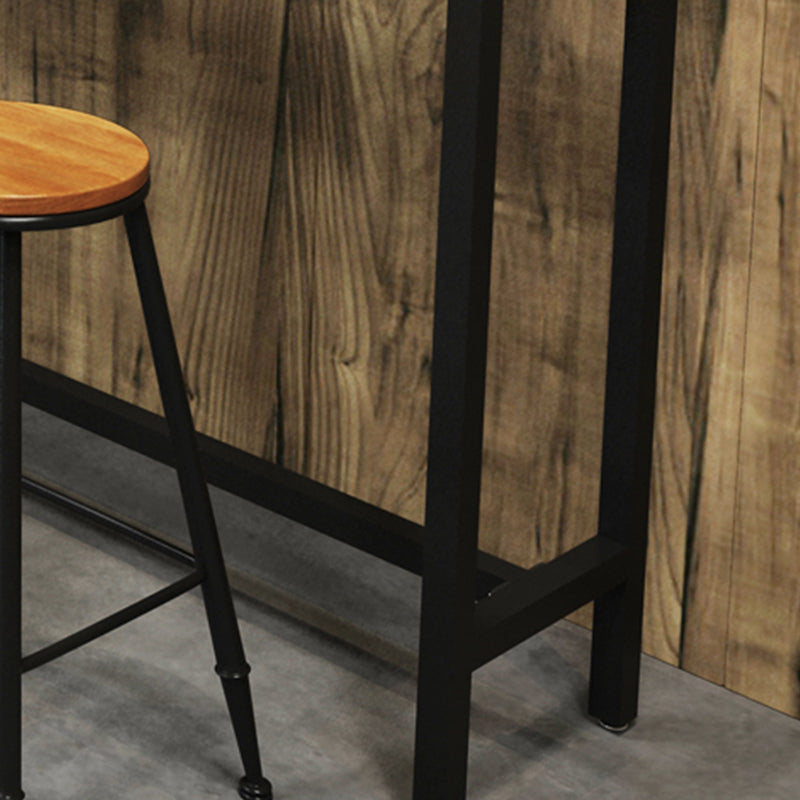 Industrial Style Solid Wood Top Rectangle Bar Dining Table for Dining Room