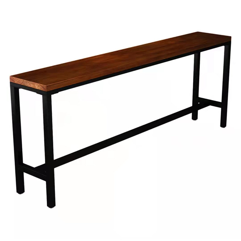 Manufactured Wood Rectangle Bar Table with Trestle for Living Room