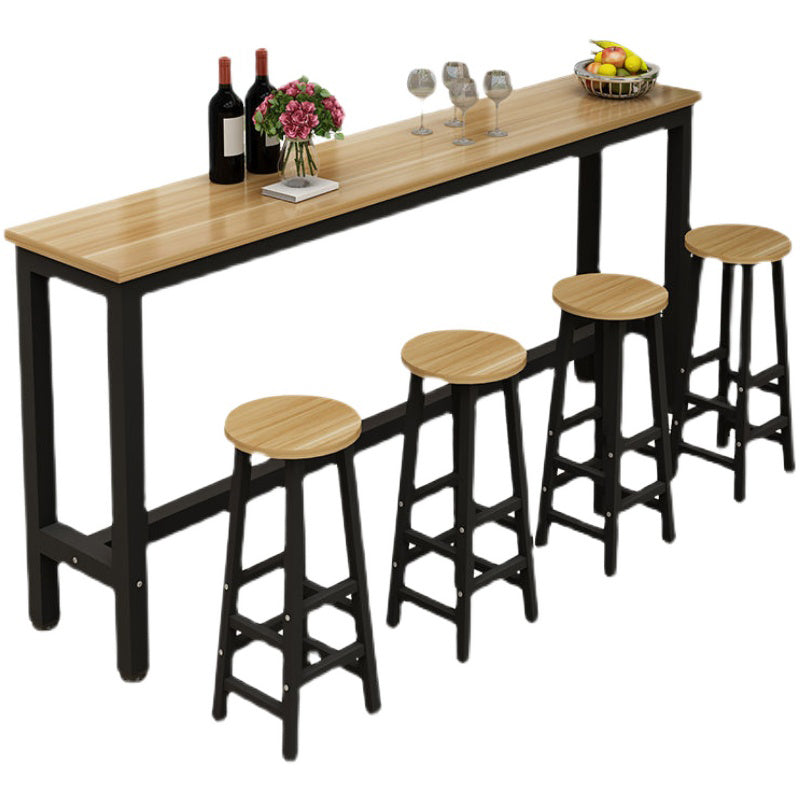 Manufactured Wood Rectangle Bar Table with Trestle for Living Room