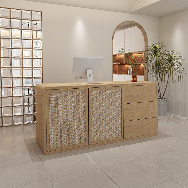 Contemporary Style Wood Rectangle Patio Bar Table for Living Room