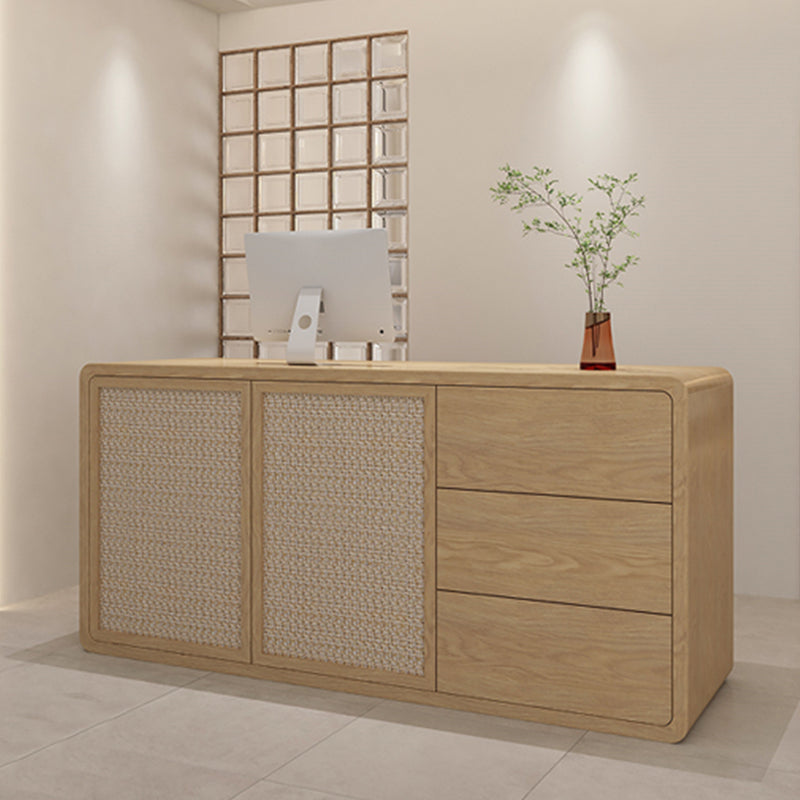 Contemporary Style Wood Rectangle Patio Bar Table for Living Room