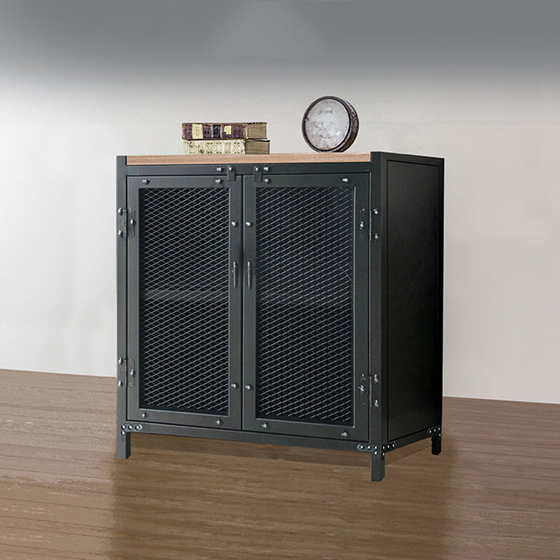 Solid Wood Top Kitchen Island Table Industrial Rectangle Double Sided Cabinet