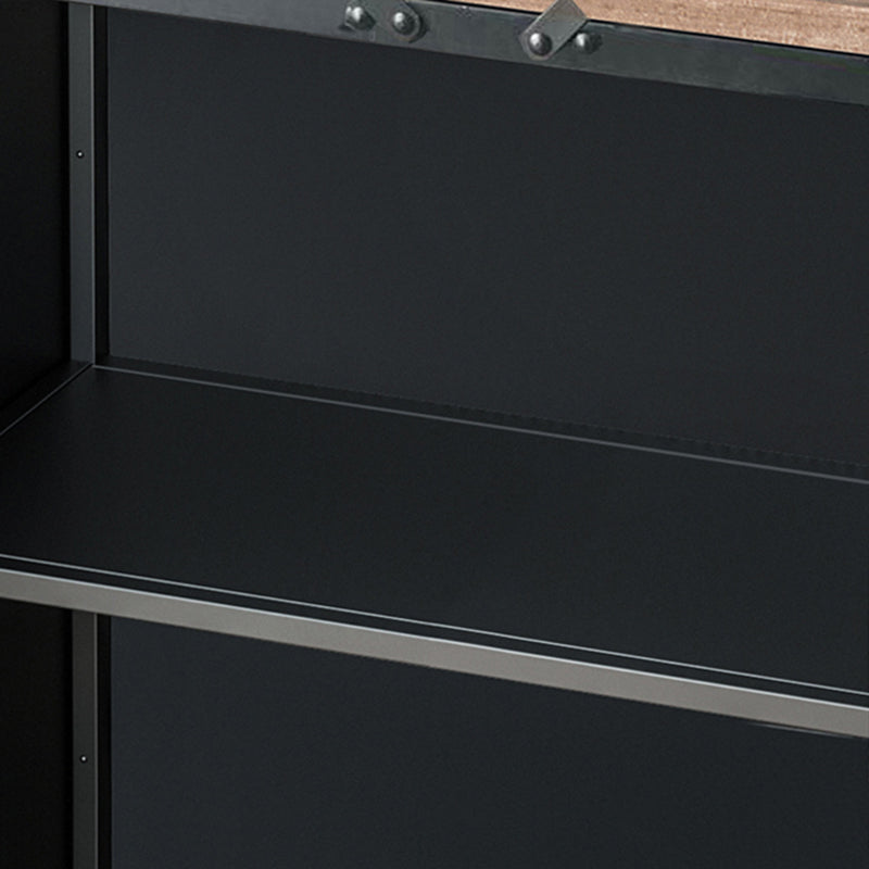 Solid Wood Top Kitchen Island Table Industrial Rectangle Double Sided Cabinet