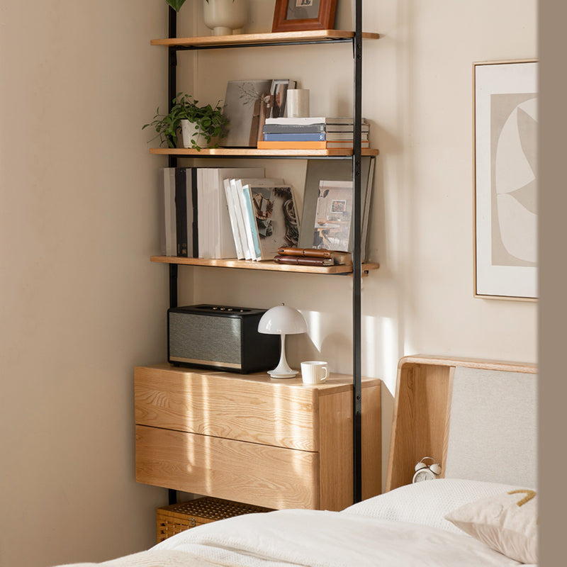 Industrial Living Room Display Stand Wall Mounted Multi-shelf in Natural