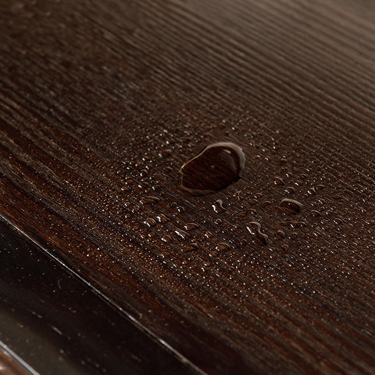 Solid Wood Traditional Bottle Holder Floor Glass Door with Storage Shelves in Brown