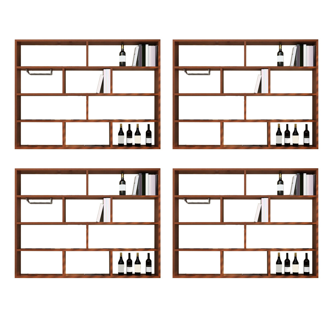Manufactured Wood Bottle Holder Modern Style Wall Mounted with Shelf