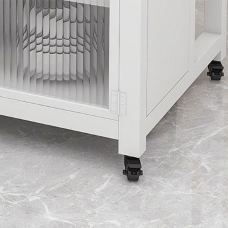 Faux Marble Top Kitchen Island Cart Modern Rectangle with 2 Drawers