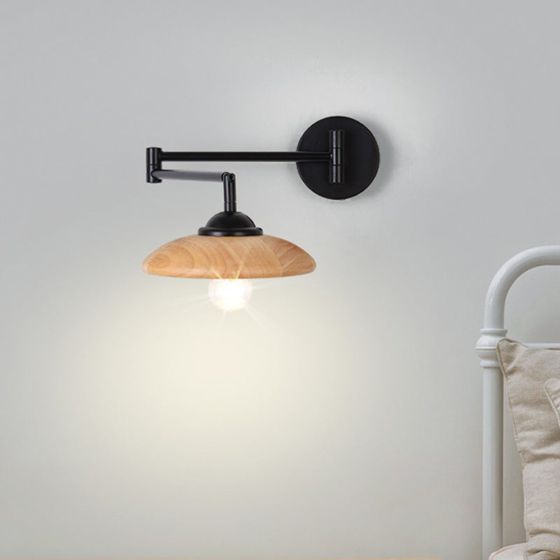 Contemporary Black Single Wall Mounted Sconce Shaded Statement Wall Light