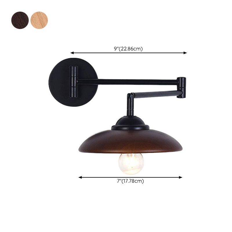 Contemporary Black Single Wall Mounted Sconce Shaded Statement Wall Light