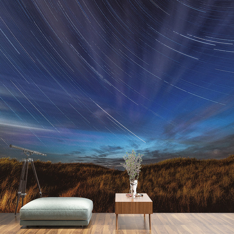 Photography Pattern Mildew Wall Mural Starry Sky for Living Room