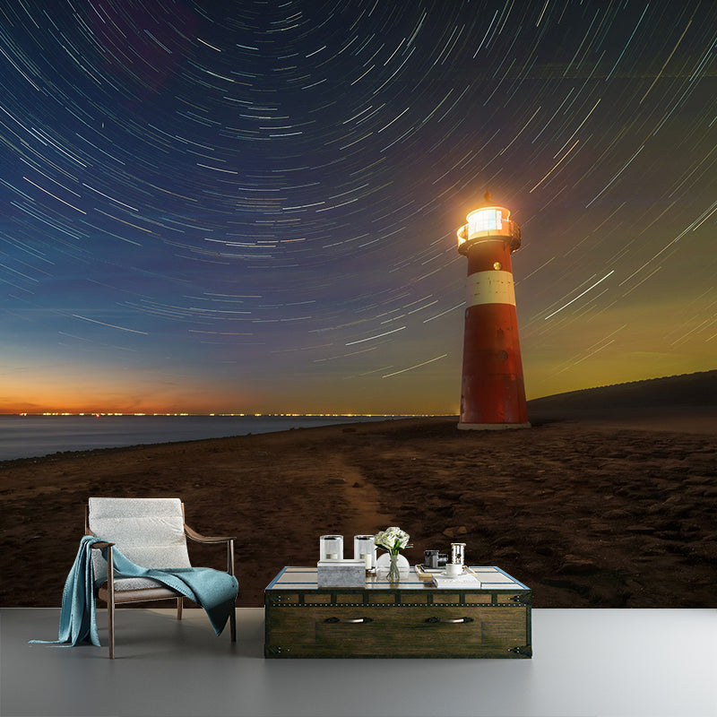 Photography Pattern Mildew Wall Mural Horizontalt Stary Sky for Living Room