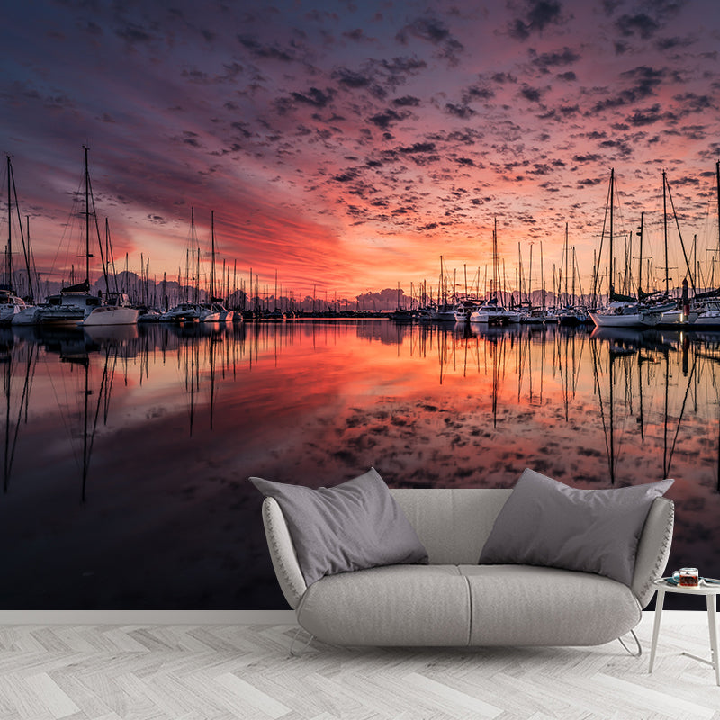 Photography Pattern Mildew Wall Mural Sunset Horizontalt for Living Room