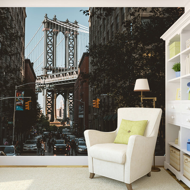 Construction Photography Pattern Mildew Wall Mural Horizontalt for Living Room