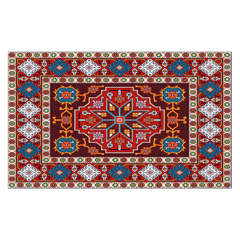 Moroccan Printed Rug Polyester Indoor Rug Non-slip Area Carpet for Living Room and Bedroom