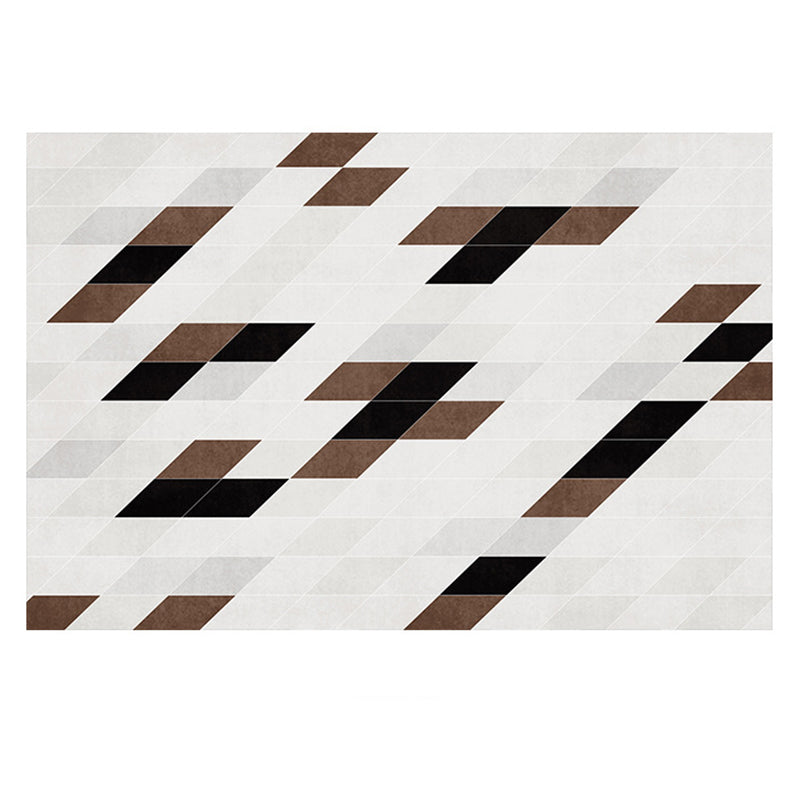 Simple Checkerboard Rug Polyester Indoor Rug Non-slip Area Carpet for Living Room and Bedroom