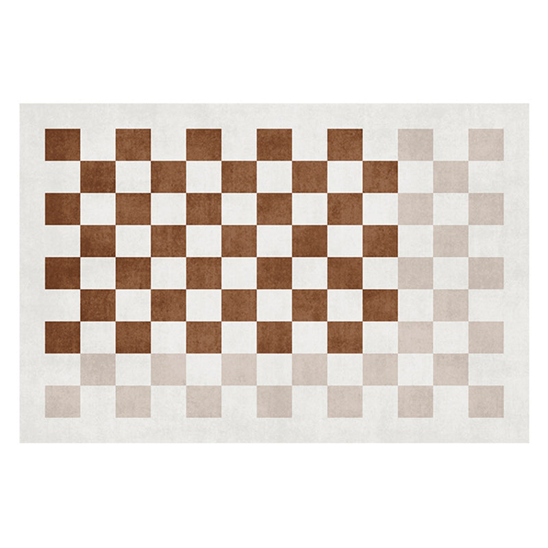 Simple Checkerboard Rug Polyester Indoor Rug Non-slip Area Carpet for Living Room and Bedroom
