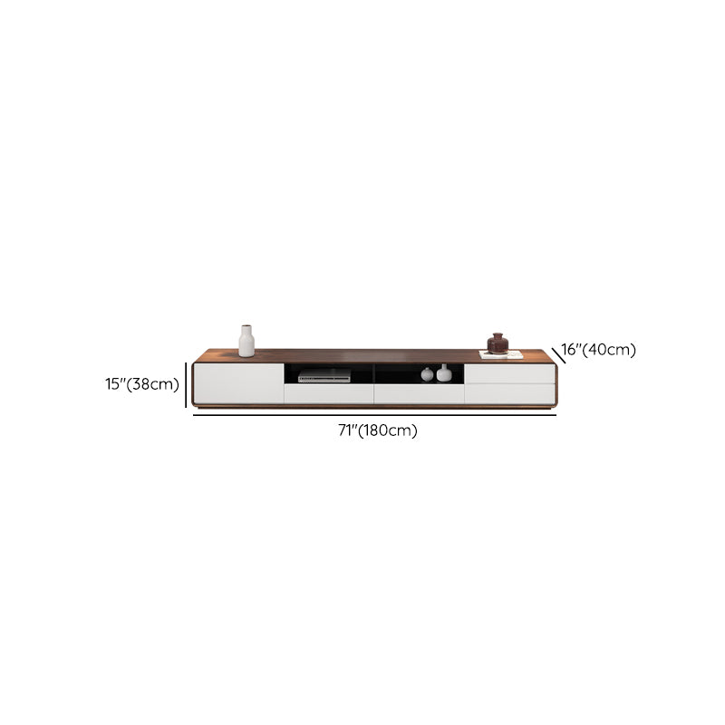 Wooden TV Media Console Contemporary Stand Console with 4 Drawers