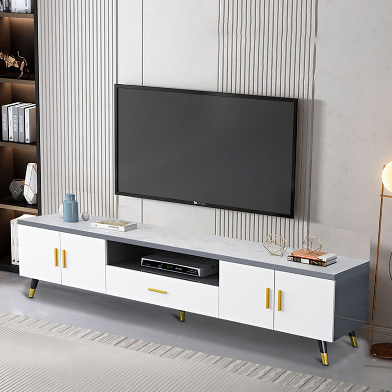 Wooden TV Media Console Glam Media Console TV Stand with Drawer